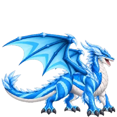 Frostmaw, a pale blue ice dragon