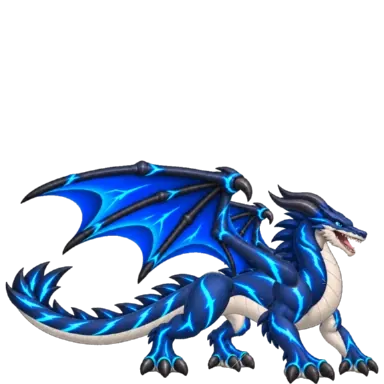 Voltaris, a dark blue storm dragon